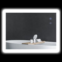 Specchio da Bagno 80x60x3 cm con LED 3 Colori Regolabili in Metallo e Vetro