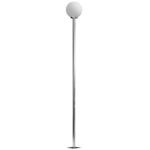 Lampioncino da Giardino Impermeabile Paralume Rotondo Ø25x223A cm con Palo in Acciaio Bianco Crema e Argento