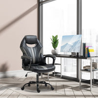 Sedia da Gaming Ergonomica 63x68x105-113cm in Similpelle Nero e Grigio