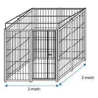 Recinto per cani in rete con predisposizione alla copertura 2x2 metri zincatura a caldo