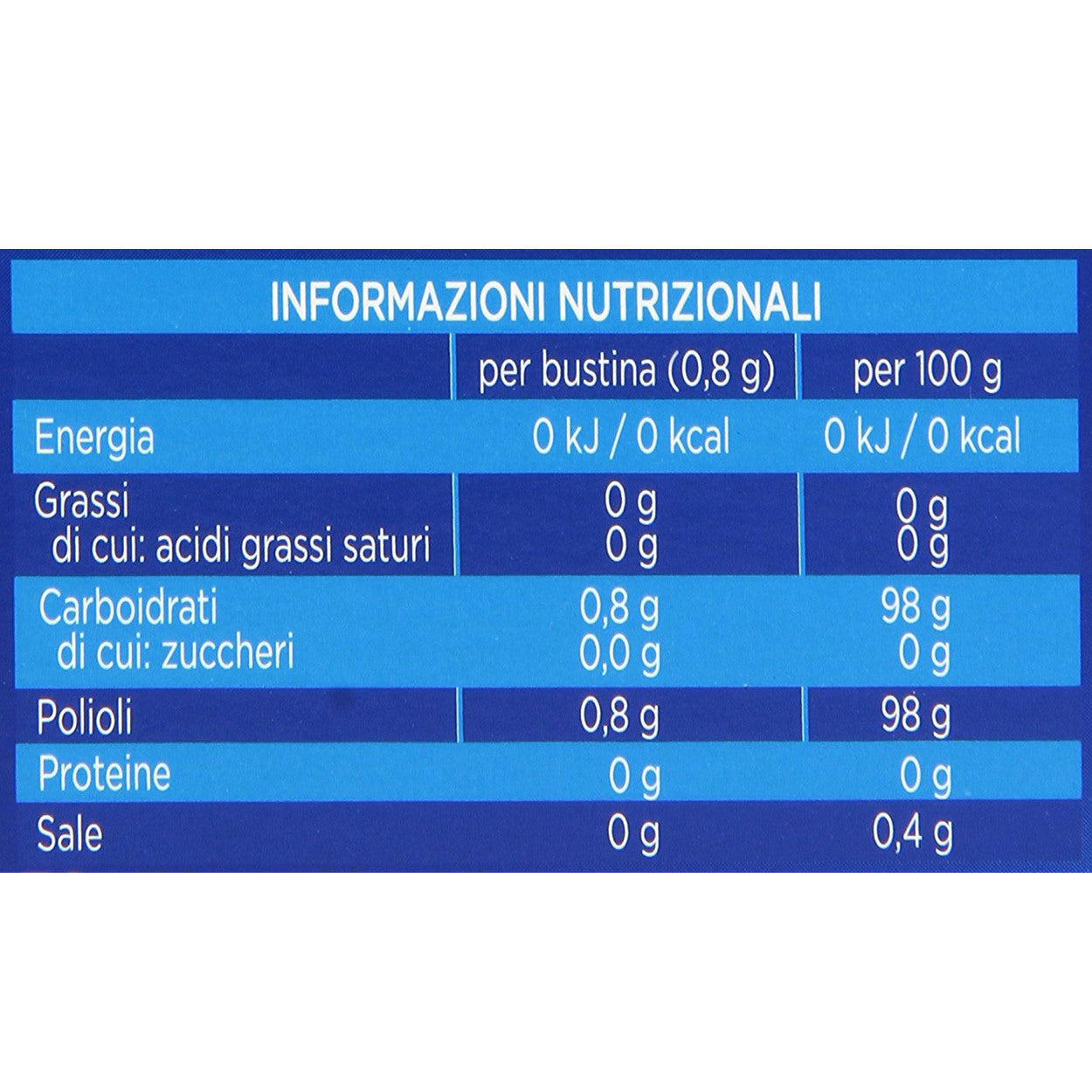 Mydietor zero calorie dolcificante confezione da 40 bustine