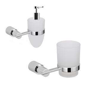 Set 2 pezzi accessori da bagno orchidea 002 ottone cromato