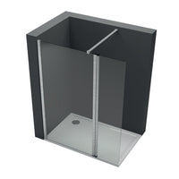 Ogomondo walk-in doccia con anta basculante e staffa cristallo 8 mm *** misure 97-99xh200 cm, confezione 1