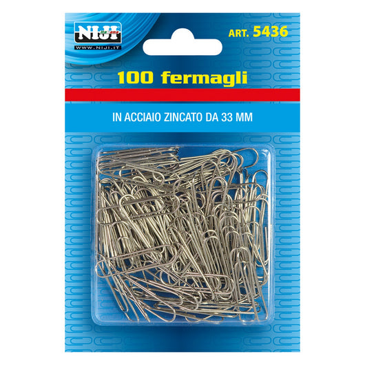 12pz fermagli per carta metallo mm.50 - 80 pz (scatola) 5073326nlm