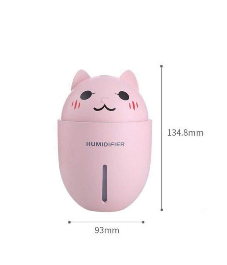 Umidificatore Usb 3in1 Ultrasuoni Micetto Gatto 320ml Aromaterapia Diffusore         