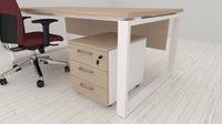 Cassettiera da ufficio con Rotelle OFFICE, L 42 x P 56 x H 51 cm (Rovere Chiaro)