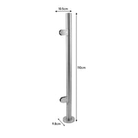 Palo Finale della Balaustra Alto 110cm in Acciaio Inossidabile Solido Robusto