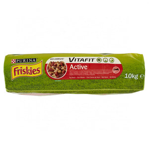 Purina friskies per cani crocchette vitafit active con manzo in confezione da 10 kilogram