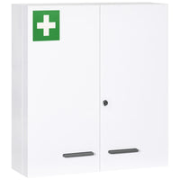 Armadietto Medicinali a 6 Ripiani con Serratura e 2 Chiavi 55x18x60 cm in Acciaio Bianco