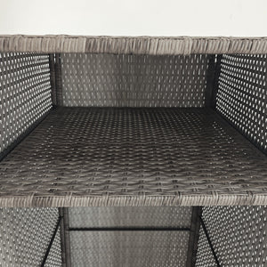 Armadio da Giardino 2 Vani 60x63x120 cm in Rattan PE Grigio