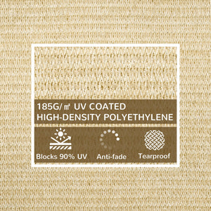 Vela Ombreggiante Protettiva 4x3m  in HDPE Beige