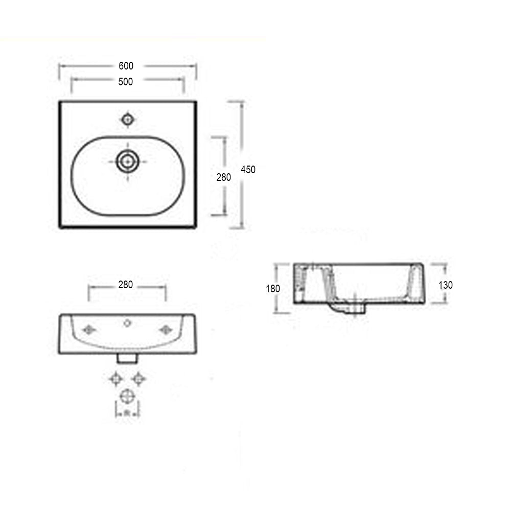 Pozzi ginori lavabo bianco closer 60 con bacino ovale made in italy *** confezione 1