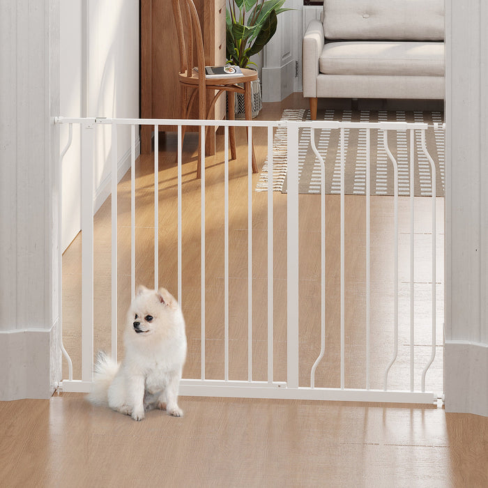 Cancelletto di Sicurezza per Cani Estensibile 75-115 cm per Scale e Porte in Acciaio e ABS Bianco