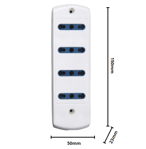 Multipresa elettrica ecova 4 ingressi bivalenti 10/16a colore bianco