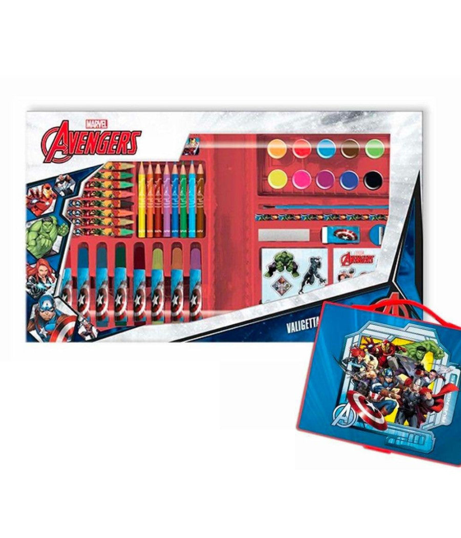 Valigetta Con Colori Degli Avengers Set Per Colorare Gioco Per Bambini 52 Pezzi         