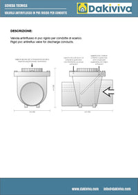 Valvola antiriflusso per fognatura in pvc : Diametro - 100