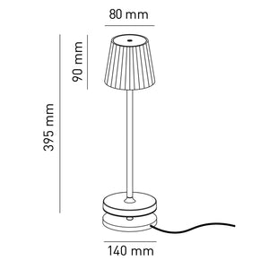 Lampada da tavolo led ricaricabile IP54 colore carta da zucchero mod. Emma