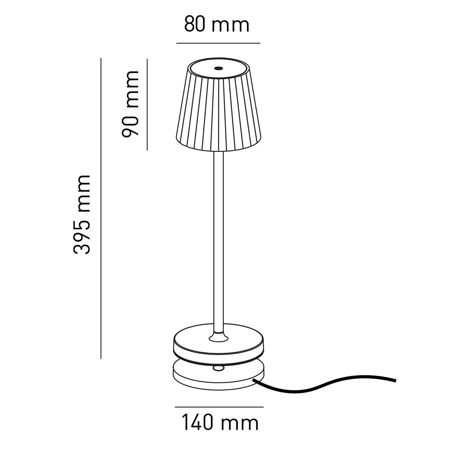 Lampada da tavolo led ricaricabile IP54 colore blu petrolio mod. Emma