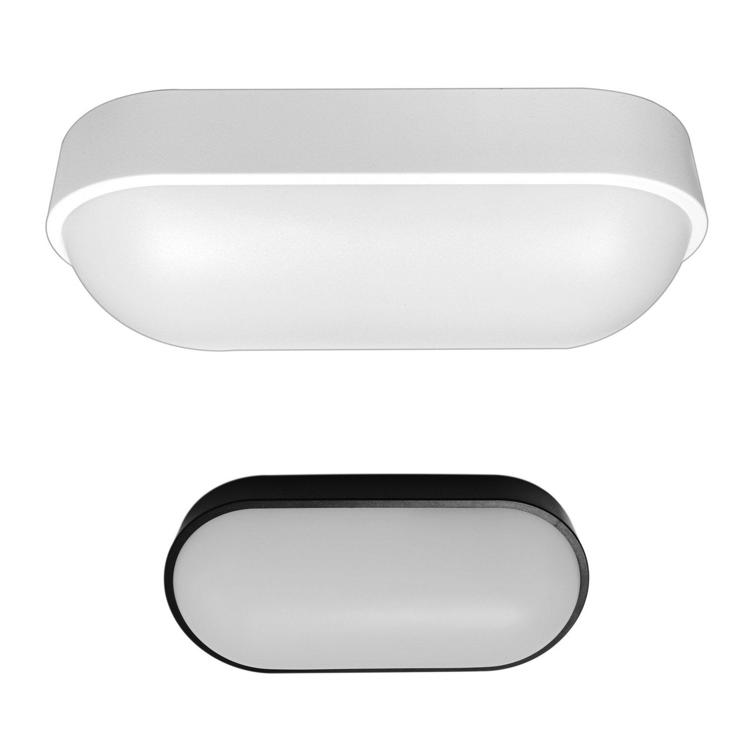 Plafoniera tonda led da parete e soffitto colore nero e bianco mod. Oviedo