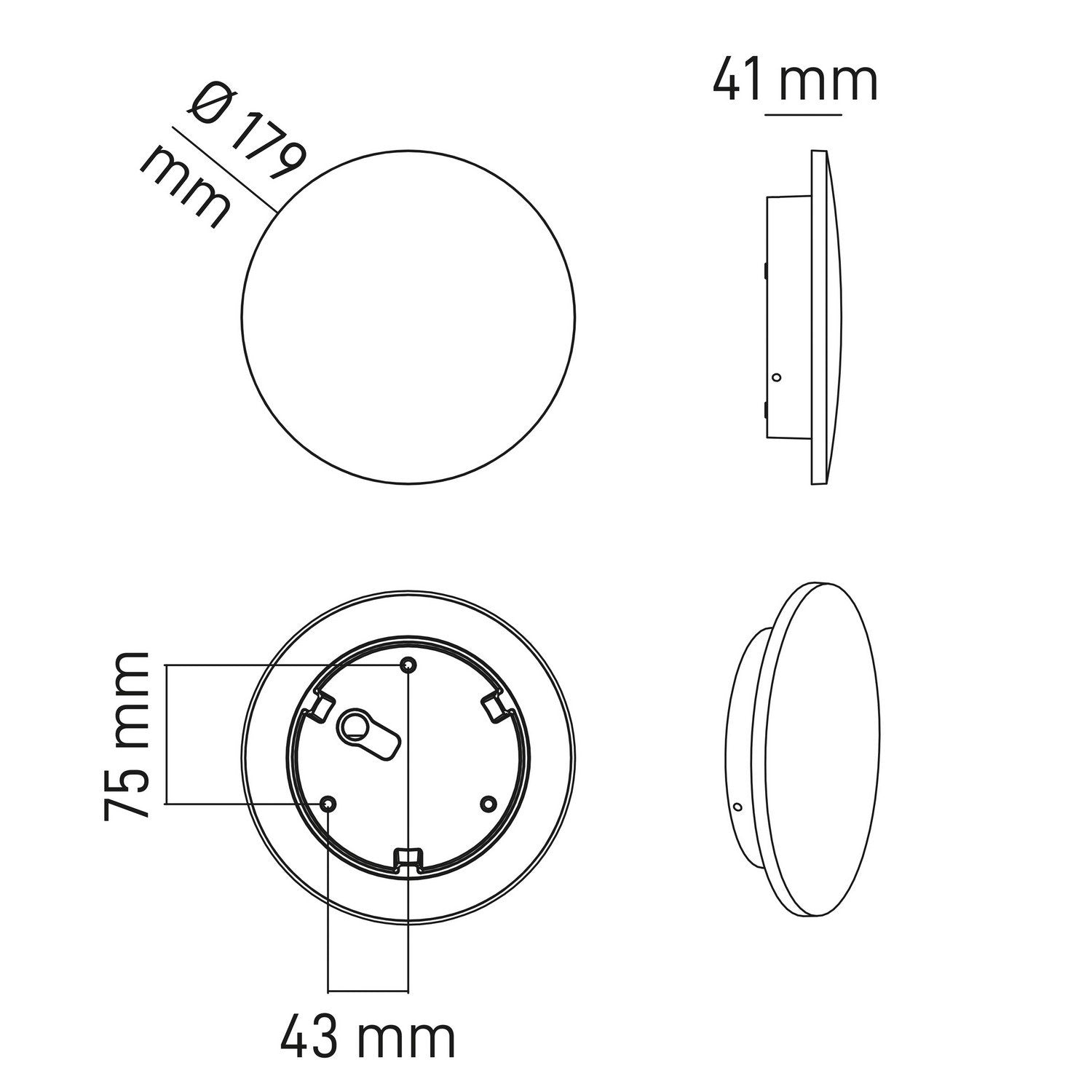 Applique led tonda da parete colore bianco mod. Luna