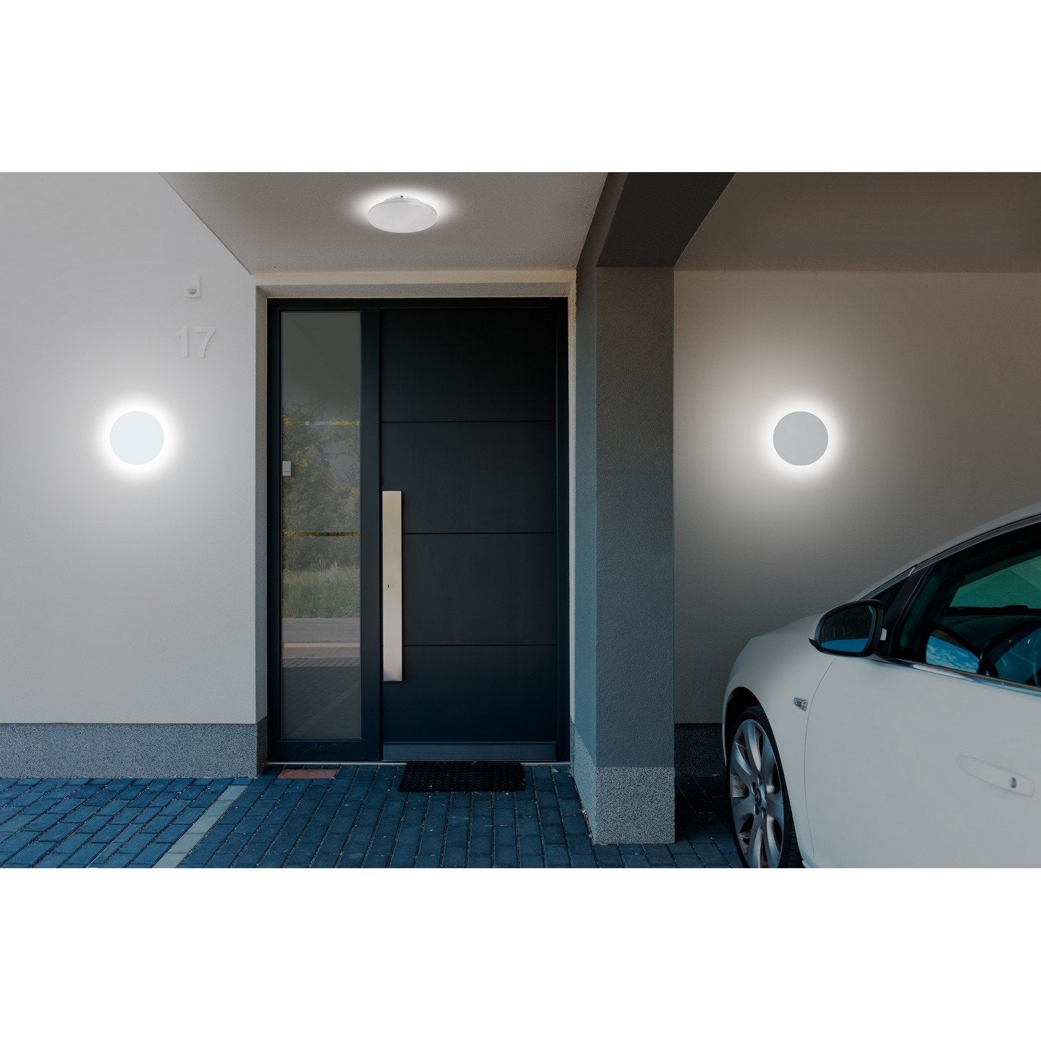 Applique led tonda da parete colore bianco mod. Luna