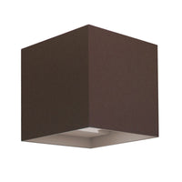 Applique led da parete a doppio fascio colore corten mod. Marbella squared