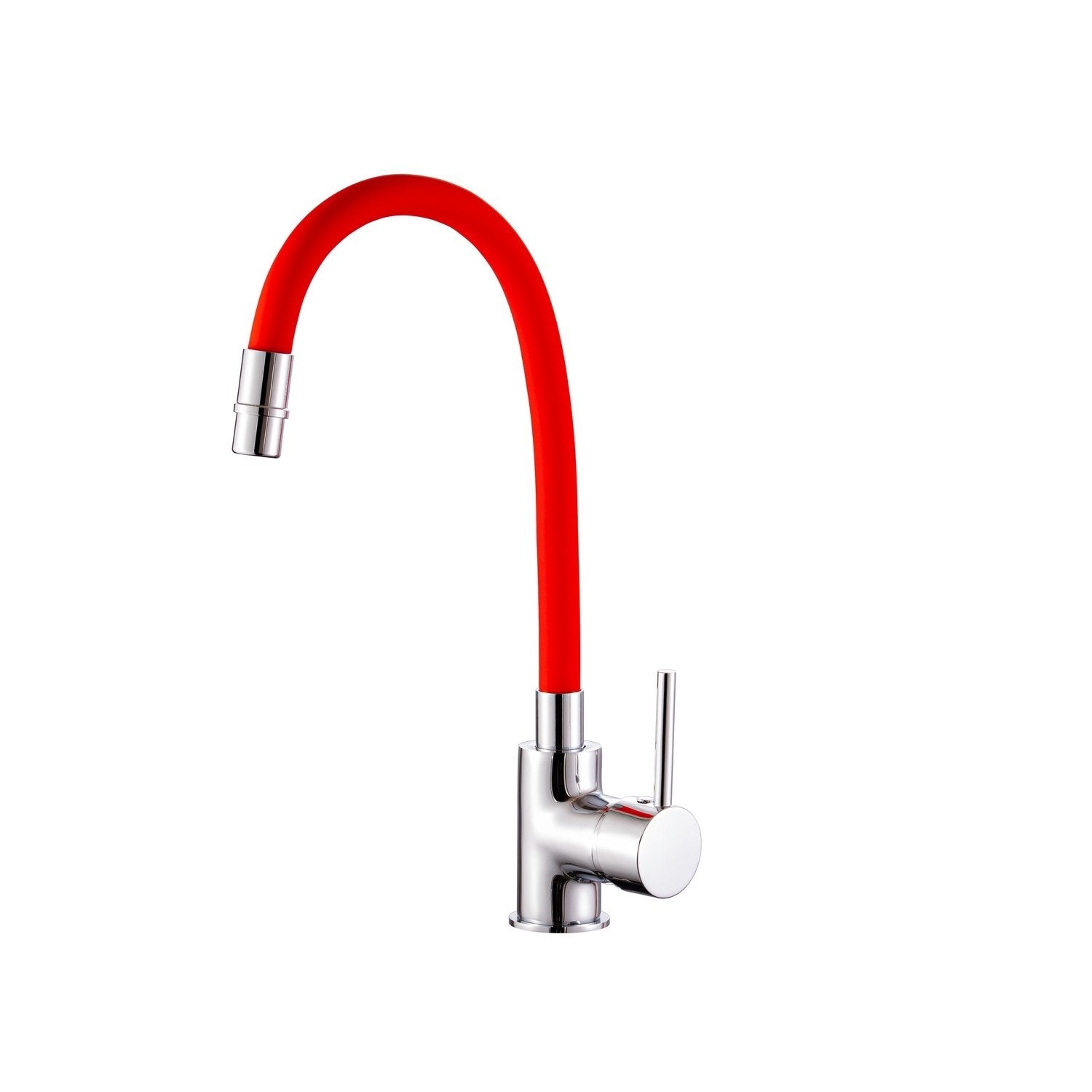 Miscelatore termostatico lavello Cromo e rosso con Leva monocomando mod. Flex