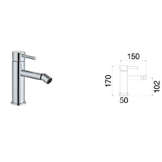 Miscelatore termostatico bidet Cromo con Leva monocomando mod. MM