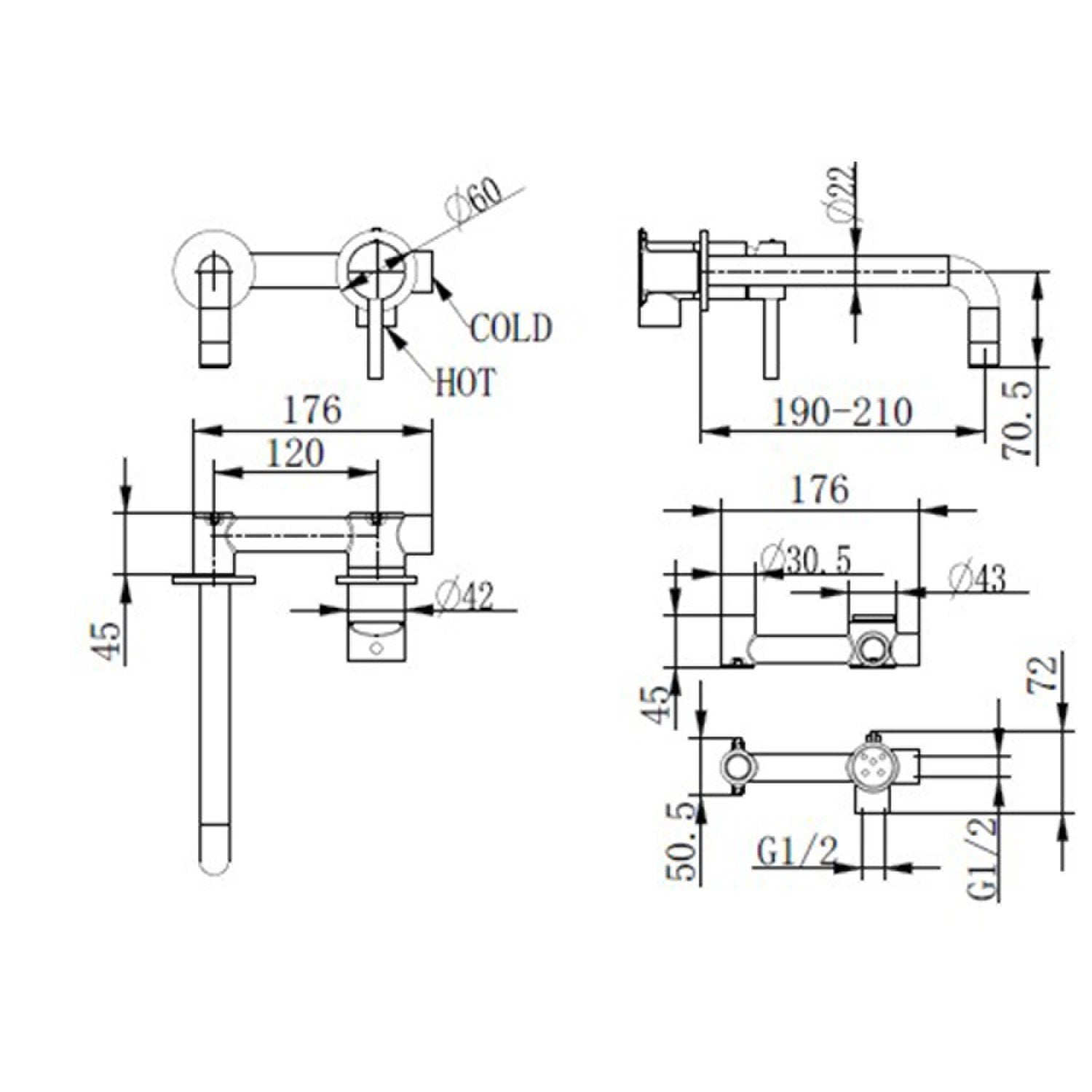 Miscelatore lavabo incasso Cromo con Leva monocomando mod. MM