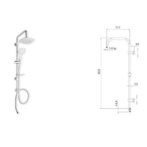 Colonna doccia Cromo con con miscelatore mod. Emi