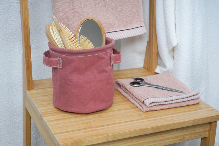 Cesta Multifunzione Rosa Terracotta in Cotone impermeabile Mod. Pod