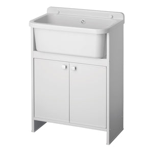 Mobile lavatoio salvaspazio in PVC colore bianco 55x35 cm mod. Adele