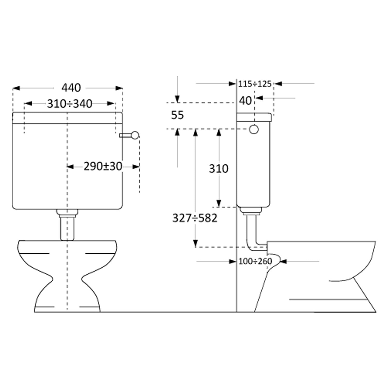 Cassetta wc con start and stop mod. Pratika