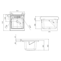 Lavatoio con mobile in PVC colore bianco 50x45 cm mod. Garden