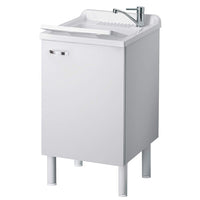 Lavatoio con mobile in nobilitato idrofugo W100 spessore 18 mm colore bianco 50x45 cm mod. Eco