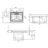 Lavatoio con mobile in nobilitato idrofugo W100 spessore 18 mm colore bianco 60x50 cm mod. Eco