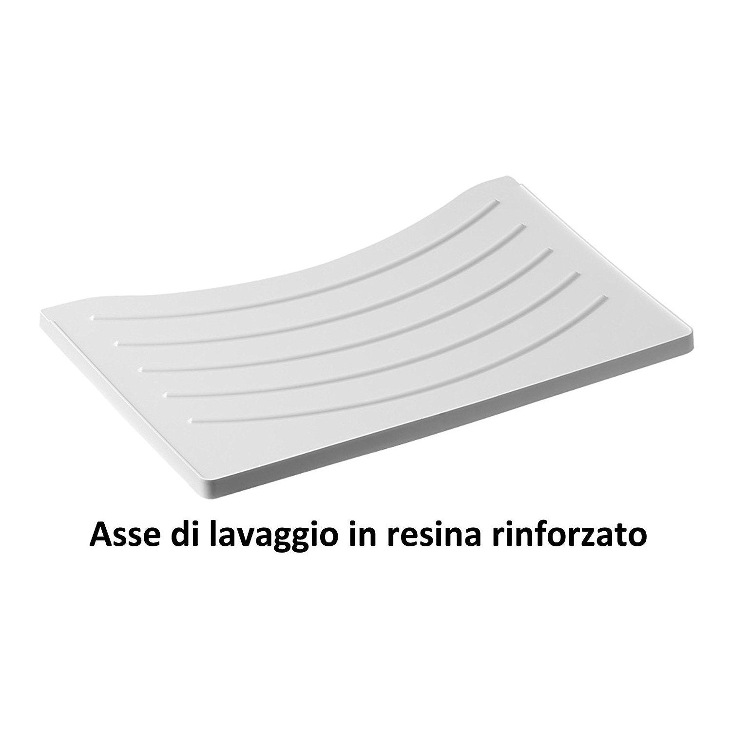 Lavatoio con mobile in nobilitato idrofugo W100 spessore 18 mm colore bianco 60x50 cm mod. Eco