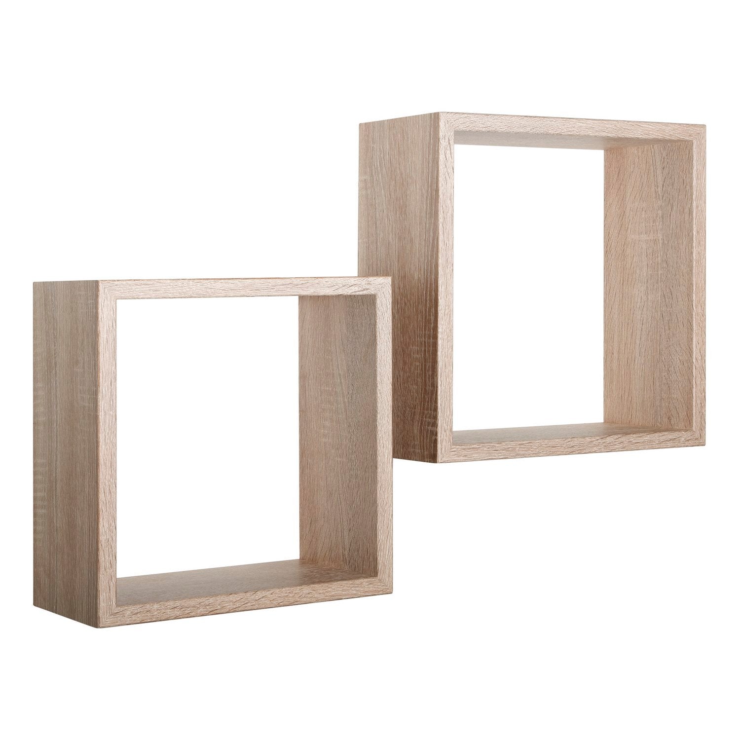 Mensole a cubo da parete Set di 2 pz componibile colore Rovere Sagerau mod. Q-bis