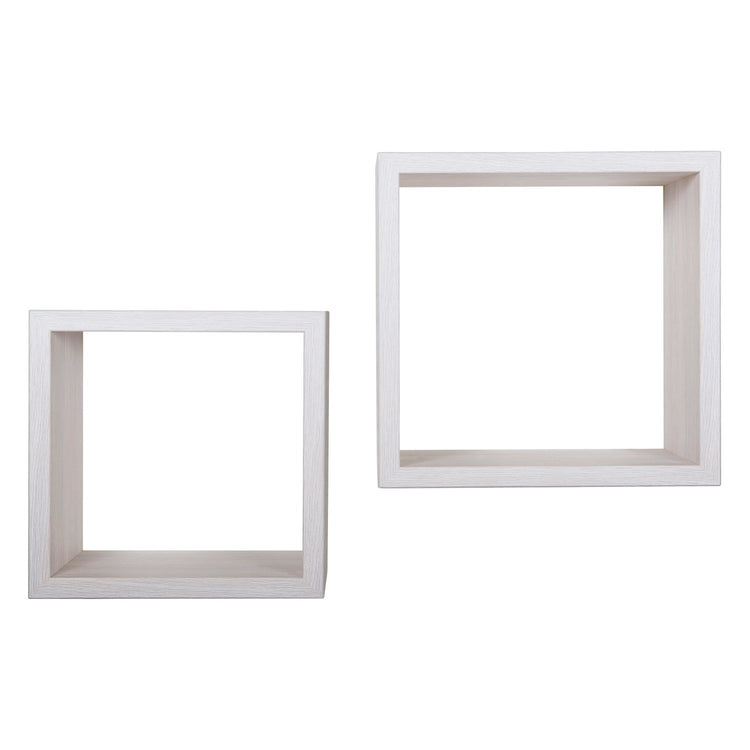 Mensole a cubo da parete Set di 2 pz componibile colore Rovere sbiancato mod. Q-bis Maxi