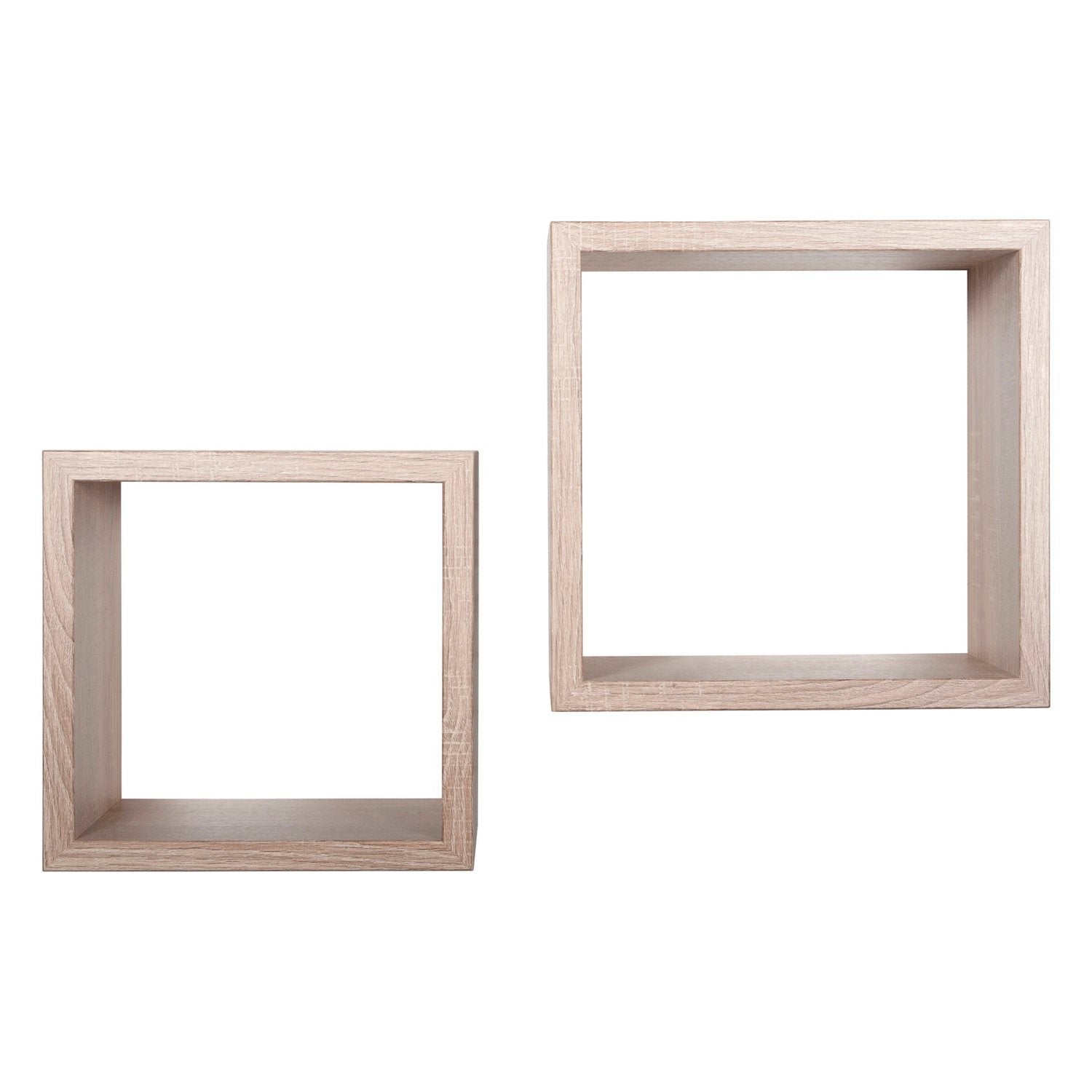 Mensole a cubo da parete Set di 2 pz componibile colore Rovere naturale segato mod. Q-bis Maxi