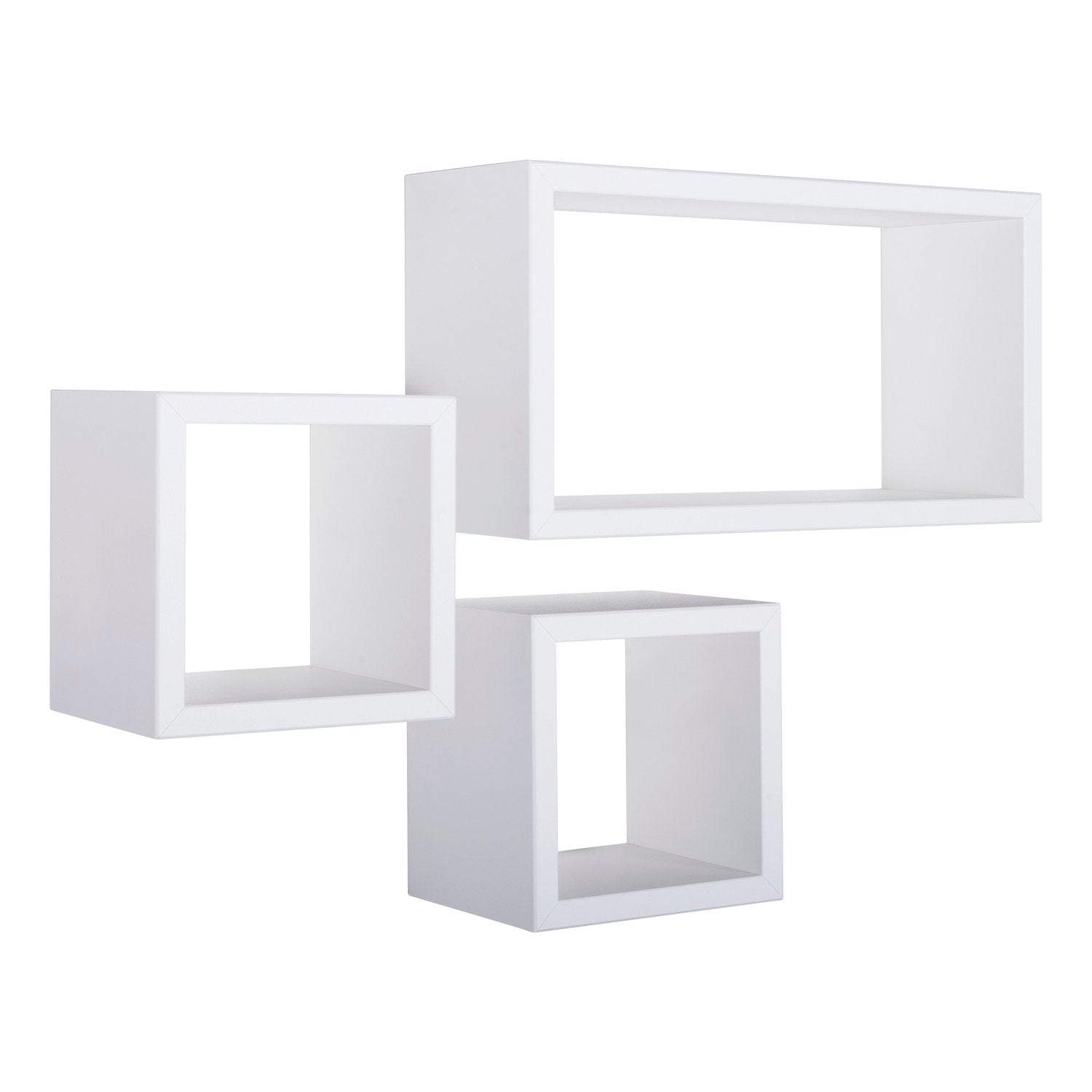 Mensole a cubo da parete Set di 3 pz componibile colore Bianco mod. Tribù