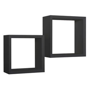 Mensole a cubo da parete Set di 2 pz componibile colore Nero mod. Ginevra