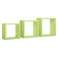 Mensole a cubo da parete set di 3 pz componibile colore Verde mod. InCubo