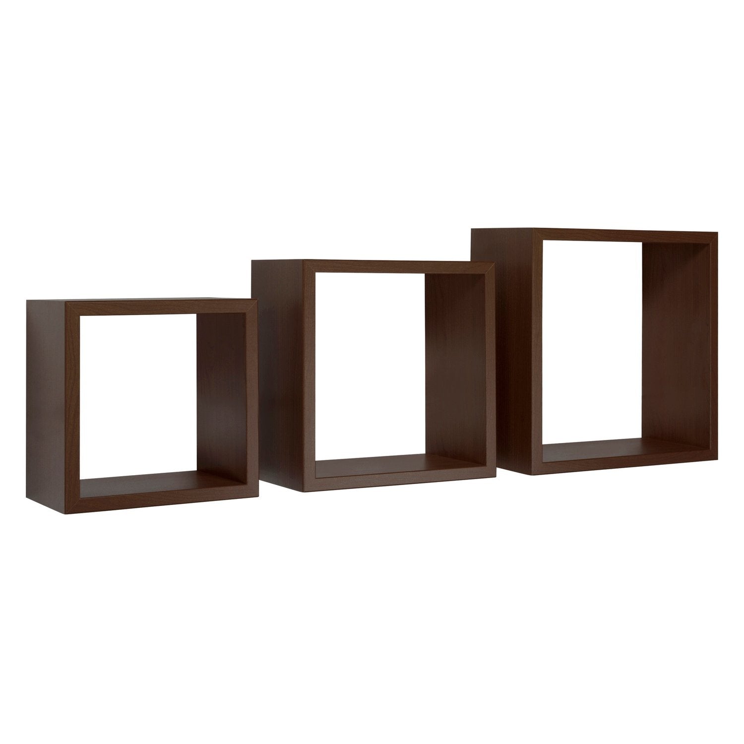 Mensole a cubo da parete set di 3 pz componibile colore Wenge' mod. InCubo