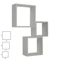 Mensole a cubo da parete set di 3 pz componibile colore Grigio sasso mod. InCubo