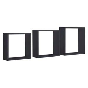 Mensole a cubo da parete set di 3 pz componibile colore Nero mod. InCubo Slim