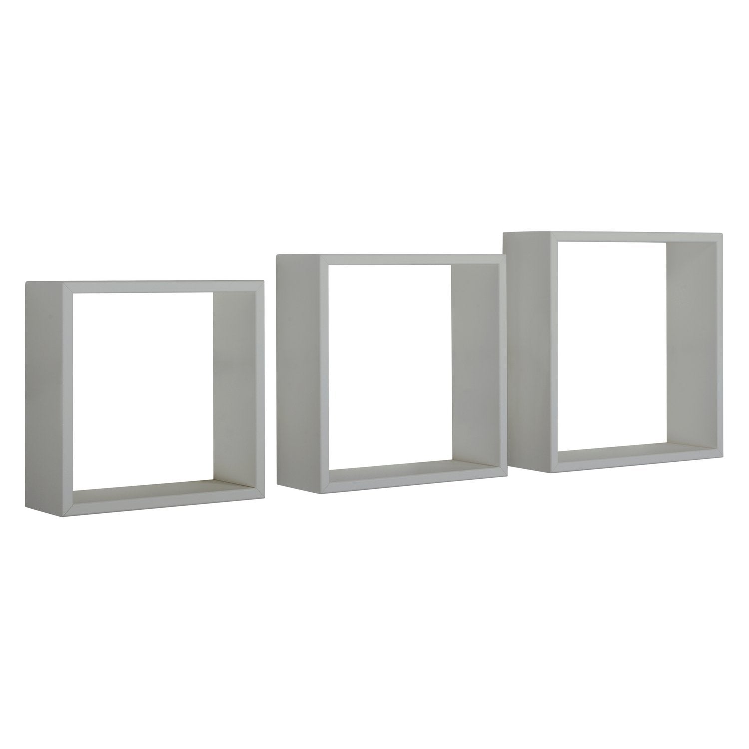 Mensole a cubo da parete set di 3 pz componibile colore Grigio sasso mod. InCubo Slim