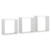 Mensole a cubo da parete set di 3 pz componibile colore Rovere sbiancato mod. InCubo Slim