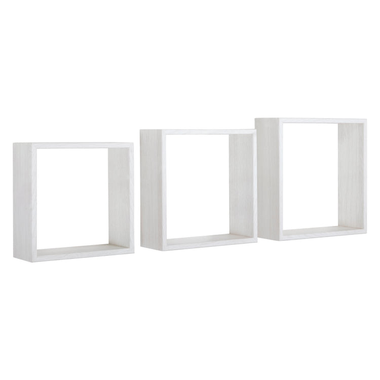 Mensole a cubo da parete set di 3 pz componibile colore Rovere sbiancato mod. InCubo Slim