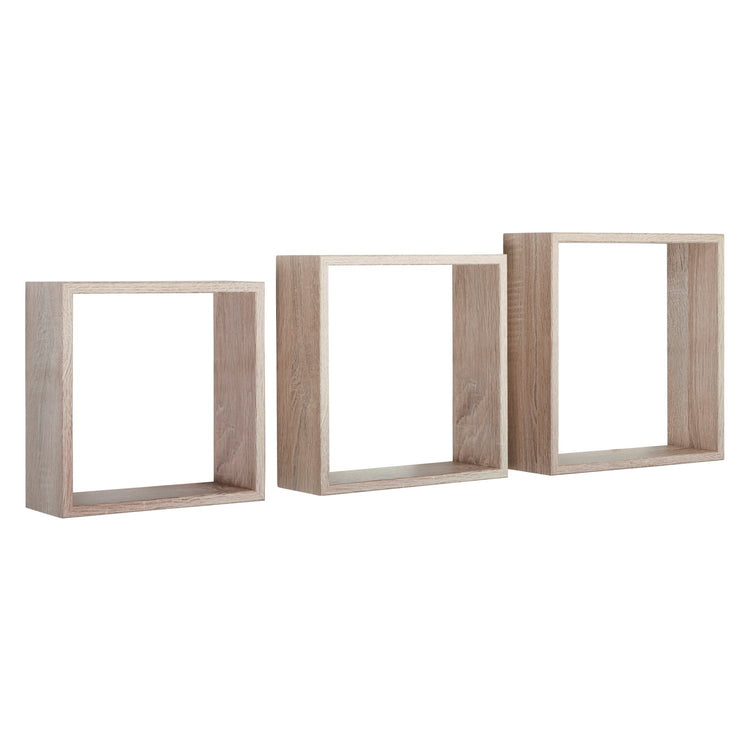 Mensole a cubo da parete set di 3 pz componibile colore Rovere Sagerau mod. InCubo Slim